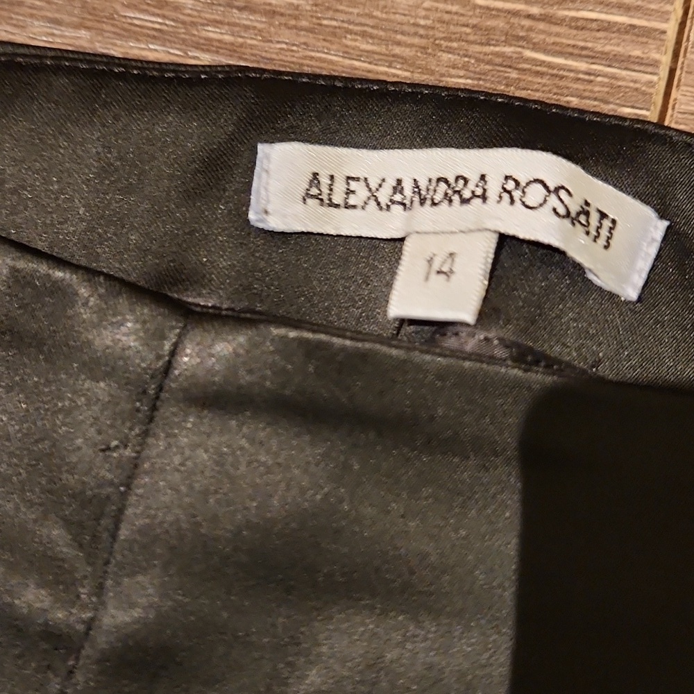 ❤️ ALEXANDRA ROSATI VINTAGE SATIN HIGH RISE STRAIGHT LEG PANTS, 14 (32) - Picture 5 of 7